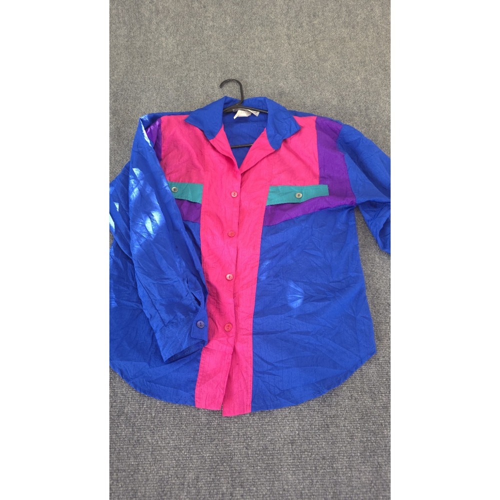 Saint Germain Paris Women's Vintage 90s Aesthetic‎ Blouse With Shoulder Pads M